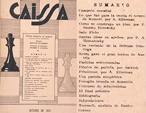 CAISSA. Revista Argentina de Ajedrez. Octubre 1937, Año I, No. 9