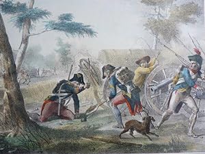 Combat de Saint Martial (1794). Lithographie aquarellée et gommée