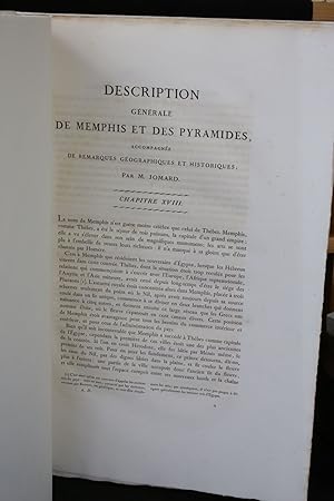 Description de l'Egypte. Antiquités. Description générale de Memphis et des pyramides par M. Joma...