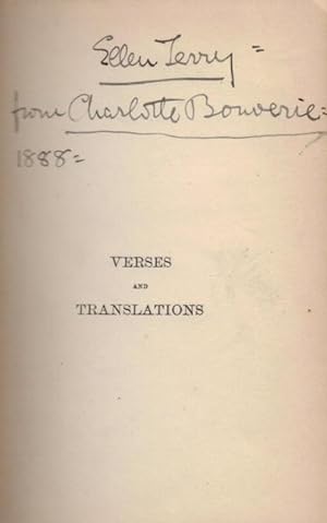 VERSES AND TRANSLATIONS by C.B.S.