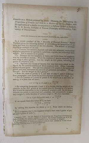 REMARKS ON A METHOD, PROPOSED BY DOCTOR THOMSON, FOR DETERMINING THE PROPORTIONS OF POTASSA AND S...