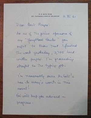 Autographed Letter Signed to an editor