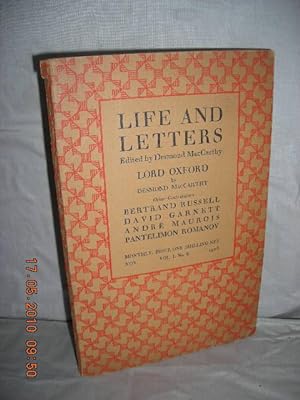 Life and Letters Volume 1 No 6 November 1928: Lord Oxford, An Appreciation etc.