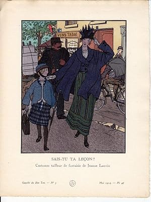 Sais-tu Ta Leçon Costumes Tailleur De Fantaisie De Jeanne Lanvin. Illustration Gazette Du Bon Ton.