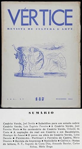 VÉRTICE. Revista de Cultura e Arte. No. 147. Dez. 1955. Número dedicado a Cesário Verde. Joel Ser...