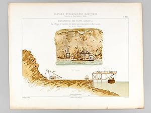 Travaux Hydrauliques Maritimes. Construction du Bassin Napoléon à Marseille. Chromolithographie :...