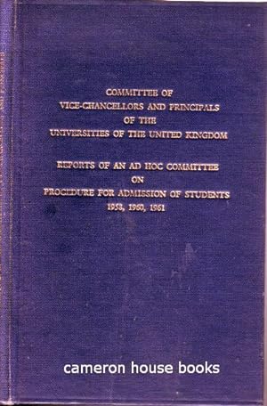 Report of an Ad Hoc Committee on Procedure for Admission of Students, 1958