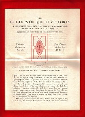 The Letters of Queen Victoria [publisher's Advance pamphlet] [ephemera]
