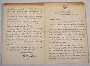 Typed Letter Signed By A. J. Villiers Aboard S. S. American Farmer, United States Lines, 1933