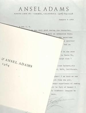 Ansel Adams TLS [typed Letter Signed with Laid-in photograph]; Irving Robbins, William Garnett