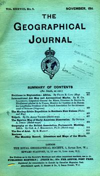 The Journal of the Royal Geographical Society, Monthly Issue for November 1911