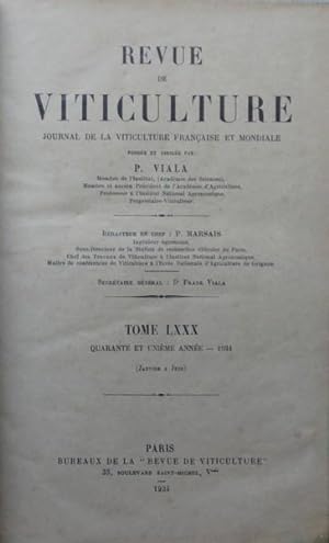 Revue de Viticulture -Journal de la viticulture française- Année 1934