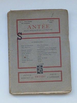 Antée. Revue mensuelle de littérature N°1 de la troisième année