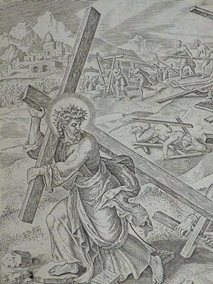 Fiat voluntas tua sicut in celo et in terra. (Matt. 6.10.). Gravure originale du XVIIe siècle