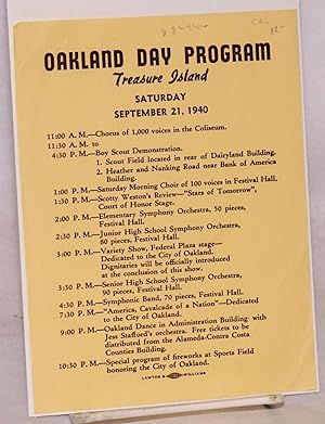 Oakland Day Program: Treasure Island, Saturday September 21, 1940 [leaflet]
