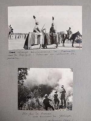 2 Photographies originales - Cavaliers Haoussa (ou Djermas) à Niamey au Niger & Feu de Brousse en...