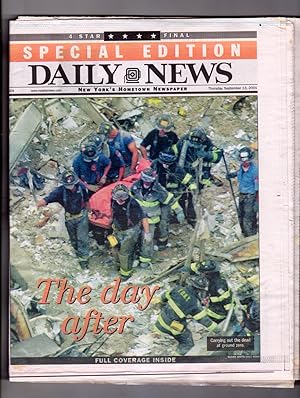 'The Day After' - New York Daily New, Thursday, September 13, 2001 Issue. World Trade Center Terr...