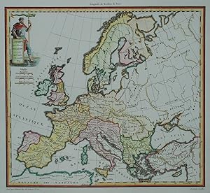 L´Europe apres l´invasion des Barbares, vers la fin du Ve. Siecle. Par P. Lapie. 1809