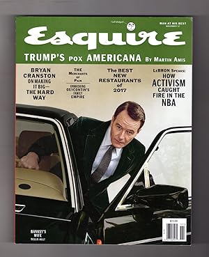 Esquire Magazine - November, 2017. Trump's Pox Americana (Martin Amis); Bryan Cranston; Merchants...