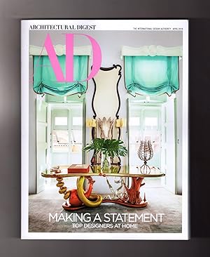 Architectural Digest - April, 2018. Sharon Stone Home; Francis Sultana Maltese Palace; Pierre Yov...