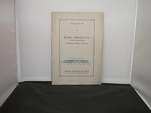 The Hartmann Auction Company - Catalogue of Auction No 143, Rare Americana, September 25 1922