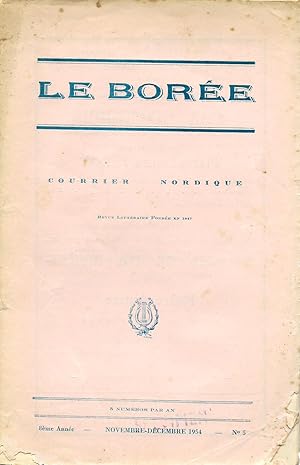 Revue trimestrielle Le Borée, "courrier nordique" n°5, novembre-décembre 1954 (8ème année)