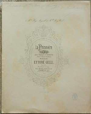 La Primevère. Duo pour soprano et contralto. Poésie d'Emile Deschamps. Musique de Ettore Gelli.