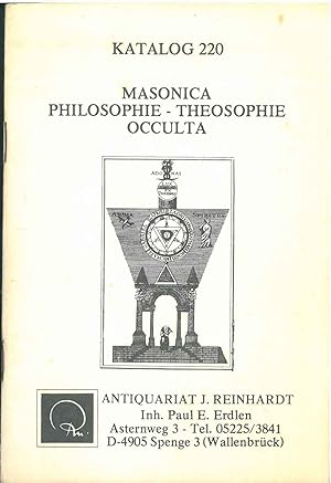 Masonica, Philosophie - Theosophie, occulta. Katalog 220