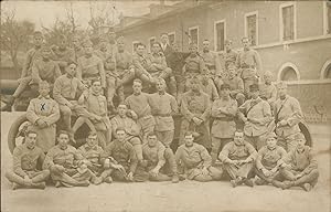 France, Photo de groupe d'un régiment, ca.1915, vintage silver print on carte postale paper