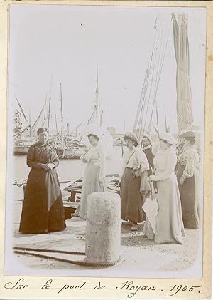 France, Sur le port de Royan 1905, Vintage citrate print