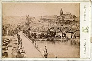 J. Marmand, Prague, Vue du pont et château, ca.1880, vintage albumen print