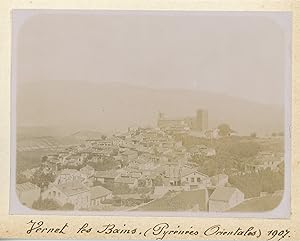 France, Pyrénées Orientales, Vernet les Bains 1907, Vintage citrate print