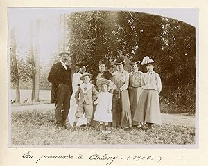 France, En promenade à Antony 1902, Vintage citrate print