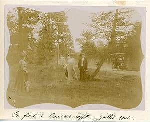 France, En forêt à Maisons Laffitte juillet 1904, Vintage citrate print