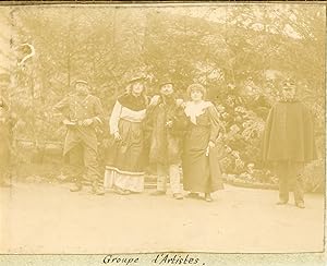 France, Vosges, Bussang, Groupe d'artistes, Sidi-Brahim 1897 vintage citrate print