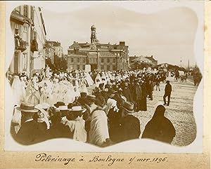 France, Pèlerinage à Boulogne-sur-Mer 1896, Vintage citrate print