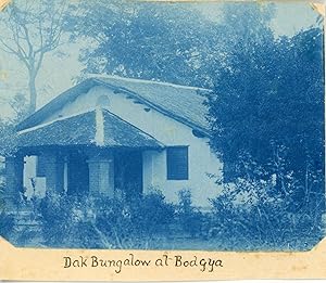 Inde, Bodh Gaya, Bungalow Dak, ca.1898, vintage cyanotype print