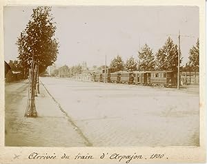 France, Arrivée du train d'Arpajon 1900, Vintage citrate print