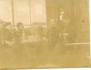 France, Militaires, Vosges, Officiers du 15e au cantonnement ca.1898 vintage citrate print