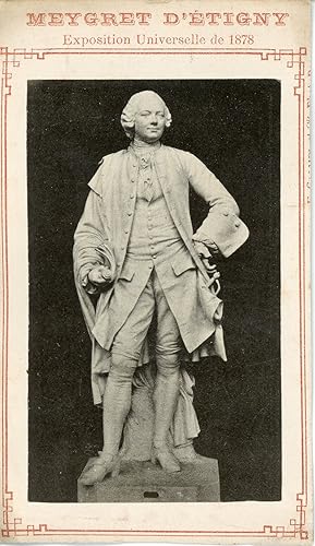 Statue d'Antoine Mégret D'Étigny par le sculpteur Gustave Crauk, CDV vintage albumen print