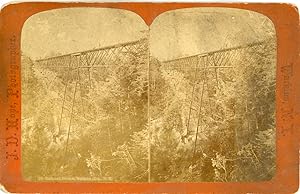 STEREO, J.D. Hope, États-Unis, Watkins Glen Viaduct, vintage albumen print