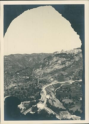 Sicile, Palerme, Vue générale de la vallée, ca.1925, vintage silver print