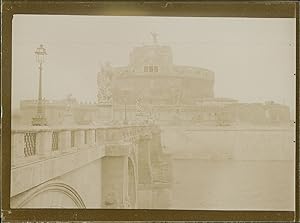 Italie, Rome, Le château St-Ange, 1903, vintage citrate print