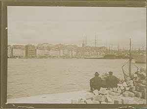 France, Marseille, Le vieux port, 1903, vintage citrate print
