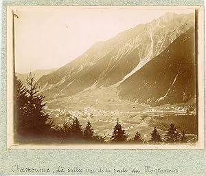 France, Chamonix, La vallée vue de la route du Montenvers, ca.1900, vintage citrate print