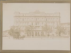 Italie, Naples, Vue du Grand Hôtel, 1903, vintage citrate print