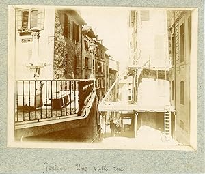 Suisse, Genève, Une vieille rue, ca.1900, vintage citrate print