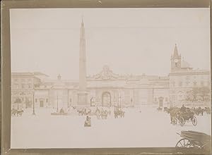 Italie, Rome, Place du Peuple, 1903, vintage citrate print