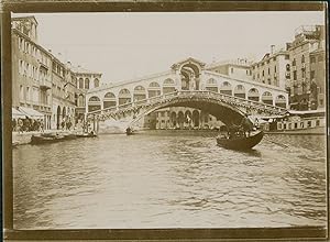 Italie, Venise, Le Pont du Rialto, 1903, vintage citrate print