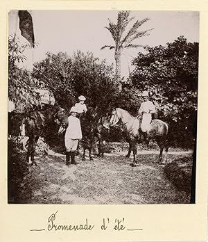 Algérie, Alger, Promenade d'été à cheval, 1898, Vintage citrate print